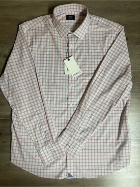Untuckit Men’s Orange Check Long-Sleeve Button-Down Shirt